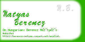 matyas berencz business card